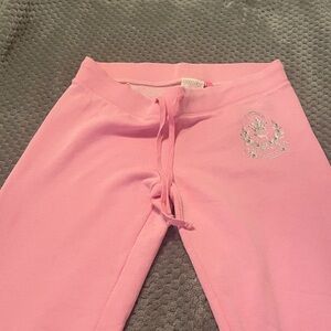 Pink Sweatpants with Silver Embellishment